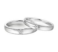 Calefee Couple Promise Rings for Him and Her Sets, 14K Solid Gold Engagement Rings with Moissanite, Band Wide 3.6mm and 3.2mm, Women Size J 1/2 and Men Size V 1/2