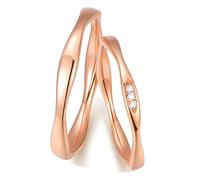 Calefee Couples Rings for Him and Her Set Custom, 9k Rose Gold Rings Band with Moissanite, Women Size R 1/2 and Men Size P 1/2