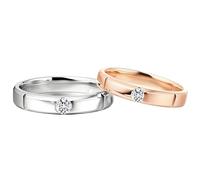 Calefee Couples Wedding Rings for Him and Her Set, 14K Solid Gold Promise Rings with Moissanite, Band Wide 3.6mm and 3.1mm, Women Size L 1/2 and Men Size Z 1/2