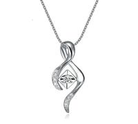 Calefee Created Diamond Necklace for Women White Gold 14K, Mother Of The Bride Necklace Knot Shape, with Box Chain 45cm