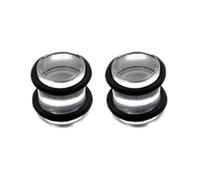 Calefee Ear Plugs for Men 0g, Acrylic Tunnels for Women Ears Stone with Silicone Rings Body Piercing Jewelry for Ears 2pcs