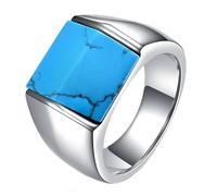 Calefee Engagement Rings for Men, Womens Wedding Ring Stainless Steel 8mm Wide Band Inlay Silver Metal, Size X 1/2