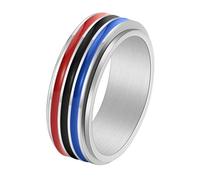 Calefee Fidget Rings for Women, Men Promise Ring Personalized Stainless Steel Rainbow Band Rotatable 8mm Wide, Size L 1/2