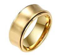 Calefee Fidget Spinner Rings for Adults, Engraved Promise Rings Stainless Steel 9mm Wide Rotatable Concave Surface, Size R 1/2