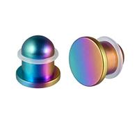 Calefee Gauges for Ears 0g, Titanium Steel Ear Plugs Cylinder Shaped with Dome, Body Piercing Jewelry for Men 8mm, 2pcs