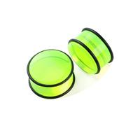 Calefee Gauges for Ears 15/16 inch Plugs, Tunnels for Ears Acrylic Yellow Plug with Silicone Rings Body Piercing Jewelry for Ears 2pcs