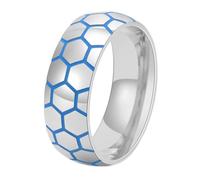 Calefee Men Promise Ring Stainless Steel, Wedding Ring for Men 8mm Wide Band Glow in the Dark, Size L 1/2