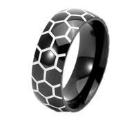 Calefee Mens Wedding Rings, Pinky Promise Ring Men Stainless Steel 8mm Wide Band Glow in the Dark, Size P 1/2