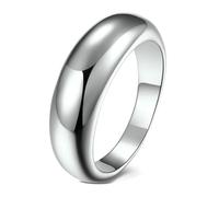 Calefee Mens Wedding Rings, Stainless Steel Rings Engraved Personalized Curved Shape 6mm Wide, Size N 1/2