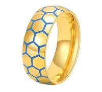 Calefee Pinky Promise Ring Men, Stainless Steel Rings for Men 8mm Wide Band Glow in the Dark, Size T 1/2
