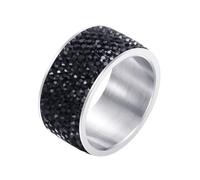 Calefee Promise Ring for Her, Stainless Steel Rings for Women Engagement 7.5mm Wide Heart with Enamel, Size N 1/2