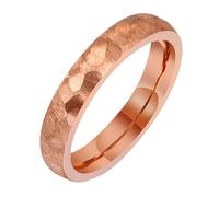 Calefee Promise Ring for Him, Customizable Rings for Women Stainless Steel Rose Gold Matte Band Wide 4mm, Size T 1/2