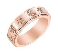 Calefee Rainbow Rings for Men Lgbt, Pinky Promise Ring Stainless Steel 6mm Wide Matte with Groove Rotatable, Size P 1/2