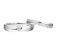 Calefee Rings for Men and Women Sets, 14K Solid Gold Engagement Rings with Real Diamond, Band Wide 3.6mm and 3.1mm, Women Size T 1/2 and Men Size X 1/2