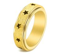 Calefee Rings for Men, Stainless Steel Rings for Women Fashion Jewelry 4mm Wide Matte with Groove, Size R 1/2