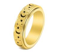 Calefee Rings for Women, Pinky Ring for Men Stainless Steel Fashion Jewelry 4mm Wide Matte with Groove, Size N 1/2