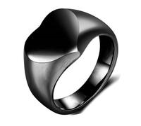 Calefee Signet Rings for Men Stainless Steel, Personalized Ring for Women 12mm Wide Heart Signet, Size X 1/2