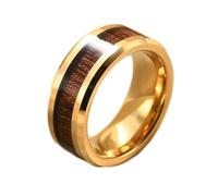 Calefee Tungsten Rings for Women, Wedding Rings for Men 8mm Wide Wood Band with Beveled Edge, Size N 1/2
