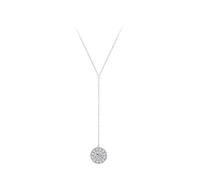 Calefee Y Shaped Necklace for Women, Adjustable Long Chain Necklaces 9k Real Gold Coin Pendant with Lab Created Diamond, 40+5cm