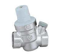 Caleffi 1" Inclined pressure reducing valve, with pressure gauge connection