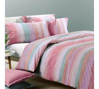 Caleffi 1000822 Double Duvet Cover 255 x 200 cm + 2 Pillowcases 50 x 80 cm Scandinavia Model Coral Colour 100% Soft and Breathable Cotton