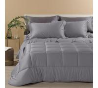 Caleffi 18544 Satin Cotton Quilt for Double Bed, Grey