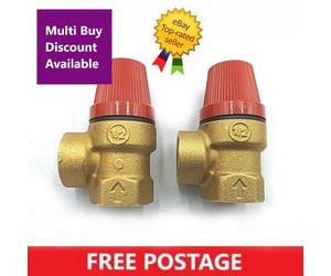 CALEFFI 311430 (Qty:2) 1/2" Female Pressure Relief Valve 3 Bar - POST & VAT INC