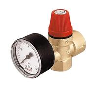 Caleffi 313 - Safety Valve with Pressure Gauge Female-Female 1/2" 3bar