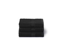 Caleffi 3X Small Bath Towel Set, 40 x 60 cm, 100% Soft and Absorbent Cotton for Bathroom, Face and Daily Use, Bidet Towels, Wash Resistant Guest Towel, Black