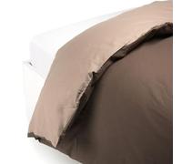 Caleffi 58606 Cotton Solid Color Duvet Cover Set for Double Beds, Moka