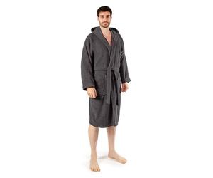 Caleffi Bathrobe, Woman, Man, Hood, Soft Sponge Hydrophilic Cotton 450Gsm, Washable Ib Washing Machine 40°, Dryer, Size 1009917, Black, XXXL Unisex-Adult, Black, 3XL/4XL