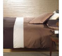 Caleffi - City Duvet Cover Set 100% Cotton Solid Color Double Coffee