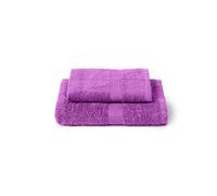 Caleffi Cotton Bidet and Face Towel Set, Wash-resistant Towels, Includes 1 Face Towel 55 x 100 cm and 1 Guest Bidet Towel 40 x 60 cm, 2 Piece Towels, Azalea