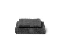 Caleffi Cotton Bidet and Face Towel Set, Wash-resistant Towels, Includes 1 Face Towel 55 x 100 cm and 1 Guest Bidet Towel 40 x 60 cm, 2 Piece Towels, Anthracite