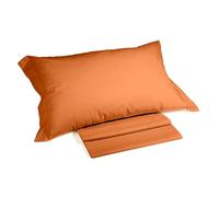 Caleffi Cotton Plain Bedding Set, Cotton, Orange, Double, 51205, Caleffi