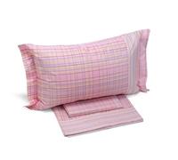 Caleffi - Double Bed Set with Double Bed Sheets 100% Cotton 240 x 280 cm, Double Fitted Sheet 180 x 200 cm for Mattress 25 cm High, 2 Pillow Cases for Bed 50 x 80 cm