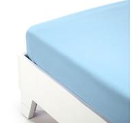 Caleffi Fitted Sheet 180 x 200 cm Plain Colours Sky Blue