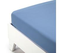 Caleffi Fitted sheet, cotton, plain, for French bed, color: Avio, cotton - 25475