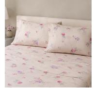 Caleffi Flora double bed sheet set in beige cotton