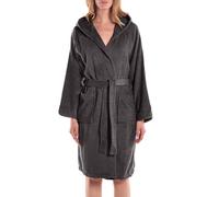 Caleffi - Menorca Bathrobe for Adults, Women/Men/Unisex with Hood, Terry Towelling 100% Soft Cotton 400gsm, Machine Washable 40° + Tumble Dryer, Size 3XL Colour Anthracite
