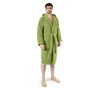 Caleffi Men's Women's Cotton Terry Towelling Bathrobe, Green, XL