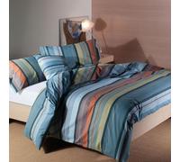 Caleffi Miller Duvet Cover Set, Cotton, Blue, Double, 40058, Caleffi