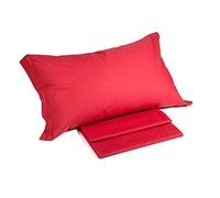 Caleffi - Plain Cotton 100% Cotton Solid Color Double Red Bedding Set
