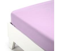 Caleffi Plain Cotton Bottom Sheet, Cotton, Lilac, Single, 01093, Caleffi