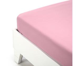 Caleffi Plain Cotton Bottom Sheet, Cotton, Pink, Single, 01095, Caleffi