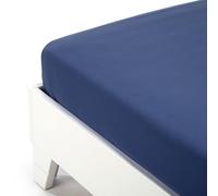 Caleffi - Plain Dyed Cotton Bed Sheet Single Blue