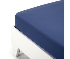 Caleffi - Plain Dyed Cotton Bed Sheet Single Blue