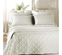 Caleffi - Plain Satin Quilted Bedspread Cream Double