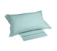 Caleffi Sheets Set, Cotton, Aqua, King Single