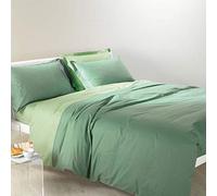 Caleffi - Single Duvet Cover Set Bicolor Single Colour Jade